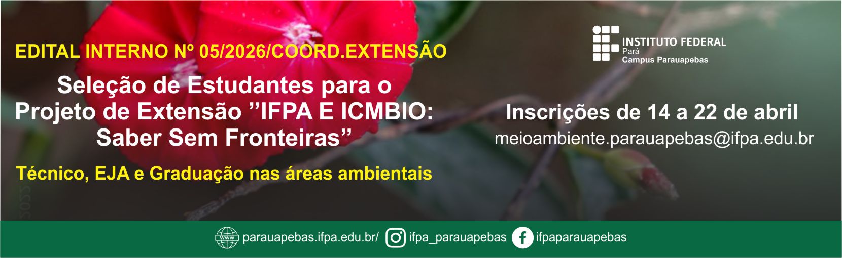 IFPA divulga Edital para selecionar voluntários para o projeto 